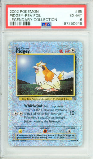 Pokemon Graded: Pidgey 58/110 Legendary Collection (2002) Reverse Foil PSA 6