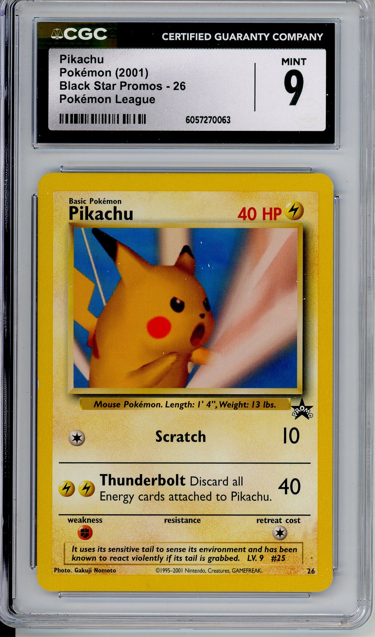 Pokemon Graded: Pikachu 26 WOTC Black Star Promo (2001) CGC 9