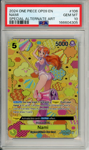 One Piece Graded: Nami OP08-106 Special Alternate Art PSA 10