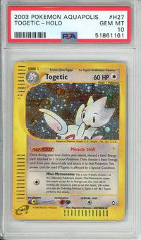 Pokemon Graded: Togetic H27/H32 Aquapolis (2003) Holo PSA 10