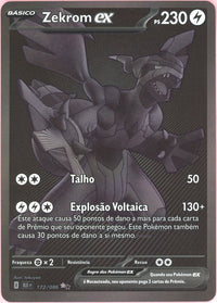 Pokemon Single: Portuguese Zekrom ex 172/86 Black Bolt (2025) Black Monochrome NM