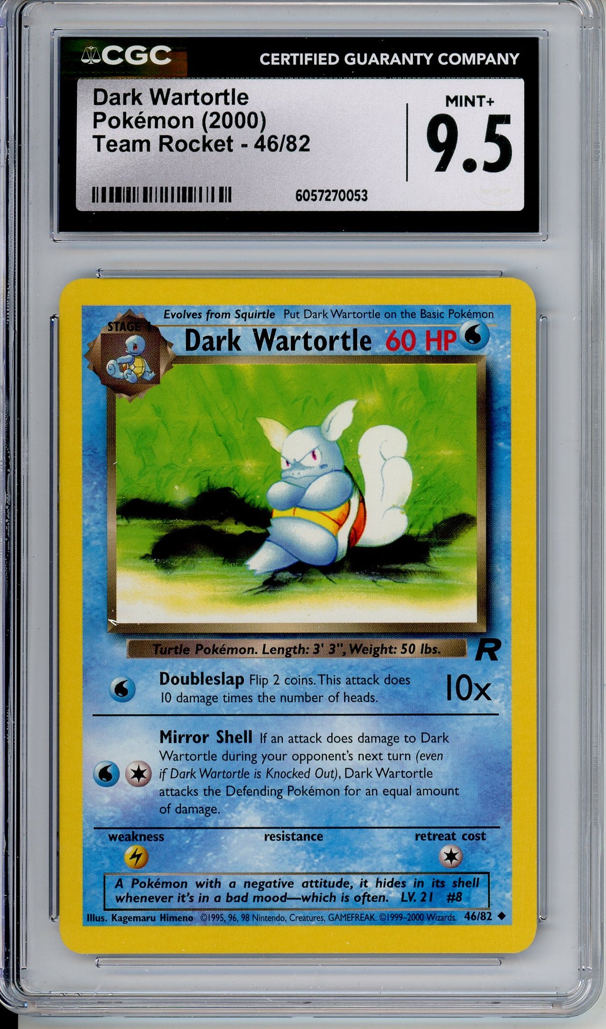 Pokemon Graded: Dark Wartortle 46/82 Team Rocket (2000) Uncommon CGC 9.5