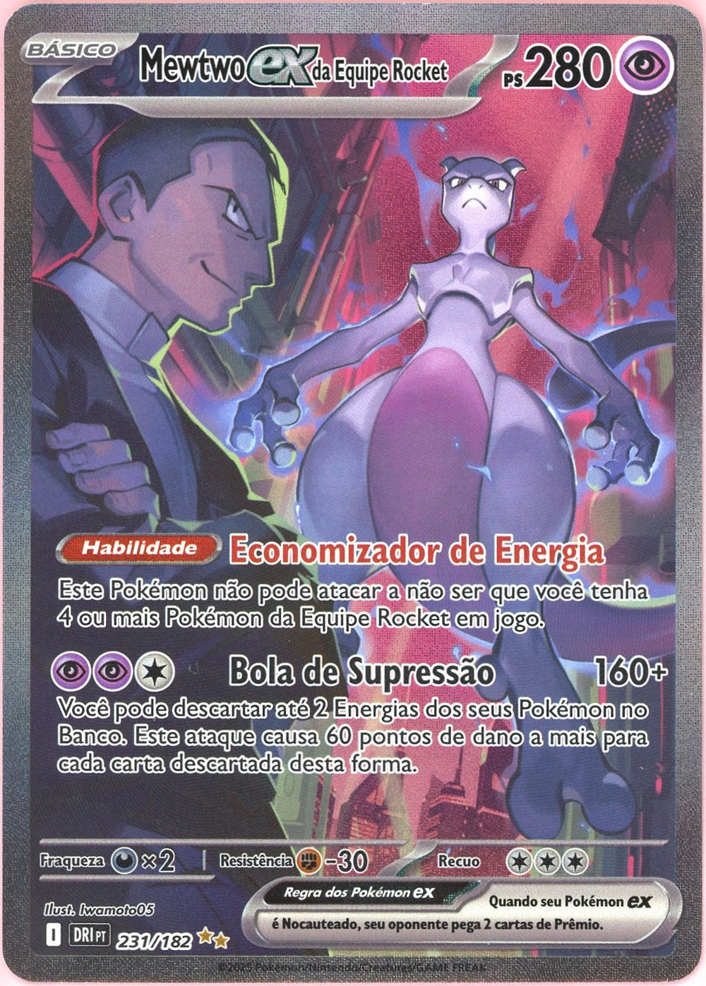 Pokemon Single: Portuguese Team Rocket's Mewtwo ex 231/182 Destined Ri – Double Infinity Gaming
