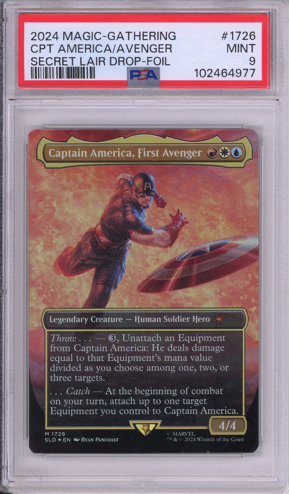 MTG Graded: Captain America, First Avenger #1726 Secret Lair Drop (2024) Foil PSA 9