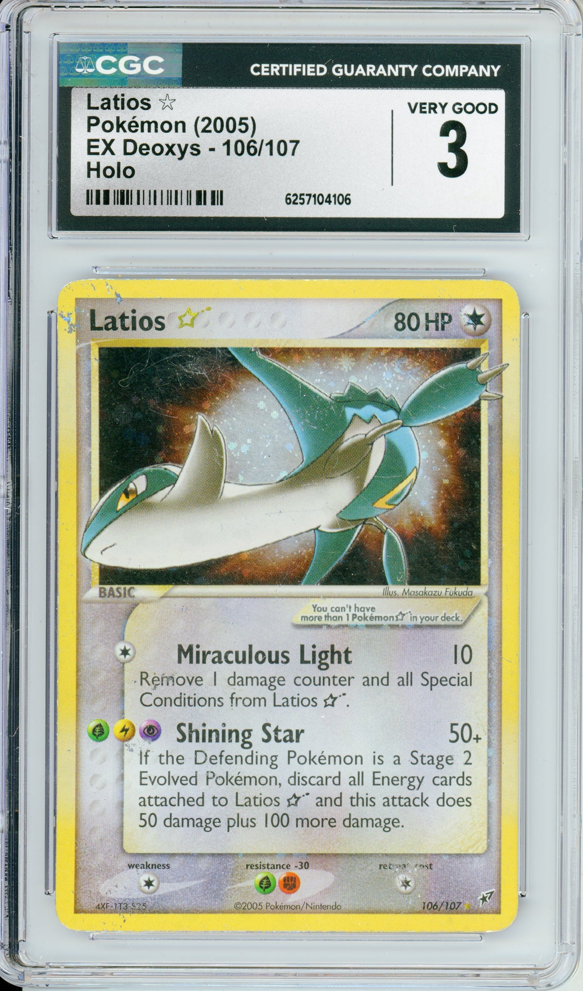 Pokemon Graded: Latios 106/107 EX Deoxys (2005) Holo CGC 3