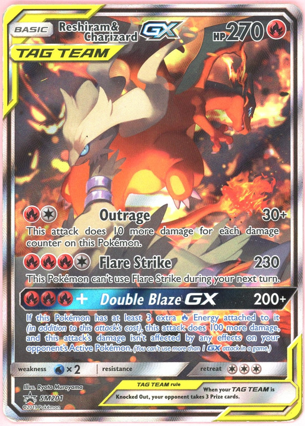 Pokemon Graded: Reshiram & Charizard GX #SM201 Sun & Moon Promo HP