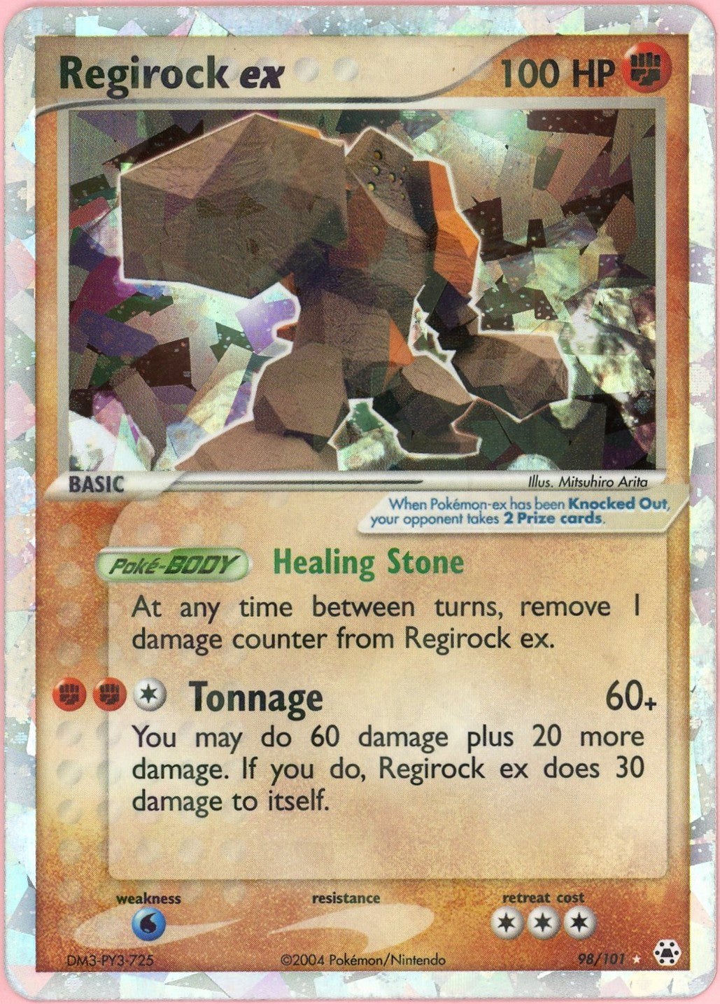 Pokemon Single: Regirock ex 98/101 Hidden Legends (2004) Cracked Ice Holo NM