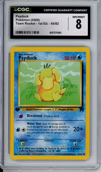 Pokemon Graded: 1st Edition Psyduck 65/82 Team Rocket (2000) Common CGC 8