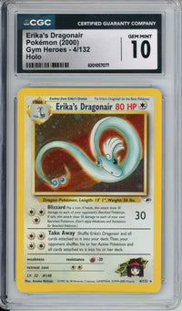 Pokemon Graded: Erika's Dragonair 4/132 Gym Heroes (2000) Holo CGC 10