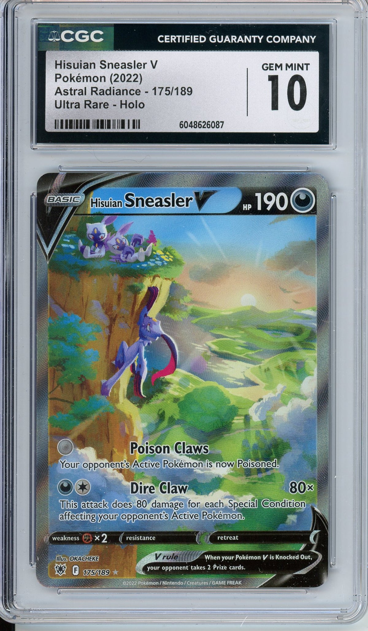 Pokemon Graded: Hisuian Sneasler V CGC 10