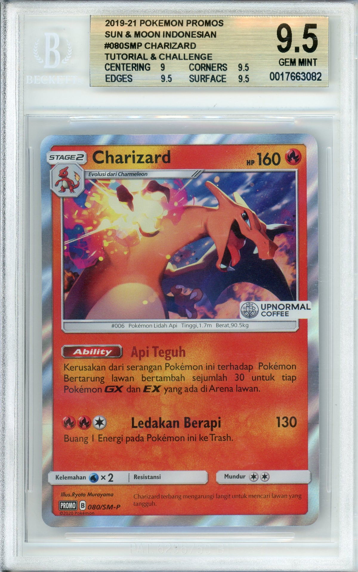 Pokemon Graded: Indonesian Charizard #80 Sun & Moon (2020) Promo Beckett 9.5