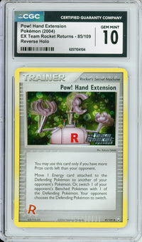 Pokemon Graded: Pow! Hand Extension 85/109 EX Team Rocket Returns (2004) Reverse Holo CGC 10