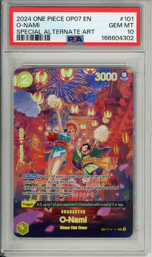 One Piece Graded: O-Nami #101 OP07 Special Alternate Art (2024) PSA 10