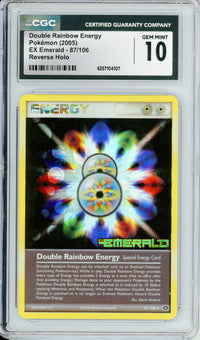 Pokemon Graded: Double Rainbow Energy 87/106 EX Emerald (2005) Reverse Holo CGC 10