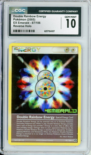 Pokemon Graded: Double Rainbow Energy 87/106 EX Emerald (2005) Reverse Holo CGC 10