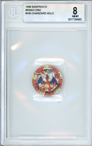 Pokemon Graded: Charizard #100 Banpresto Menko Disc (1998) Beckett 8