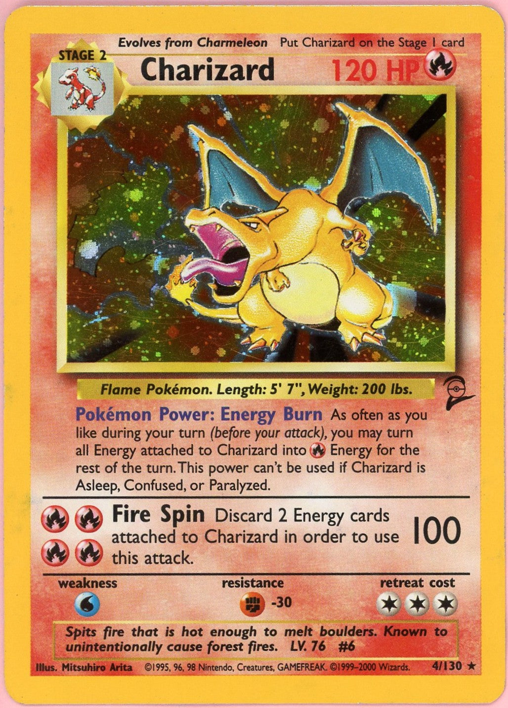 Pokemon Single: Charizard 4/130 Base Set 2 (2000) Holo MP Double Infinity Gaming Pokemon Single: Charizard 4/130 Base Set 2 (2000) Holo MP Double Infinity Gaming