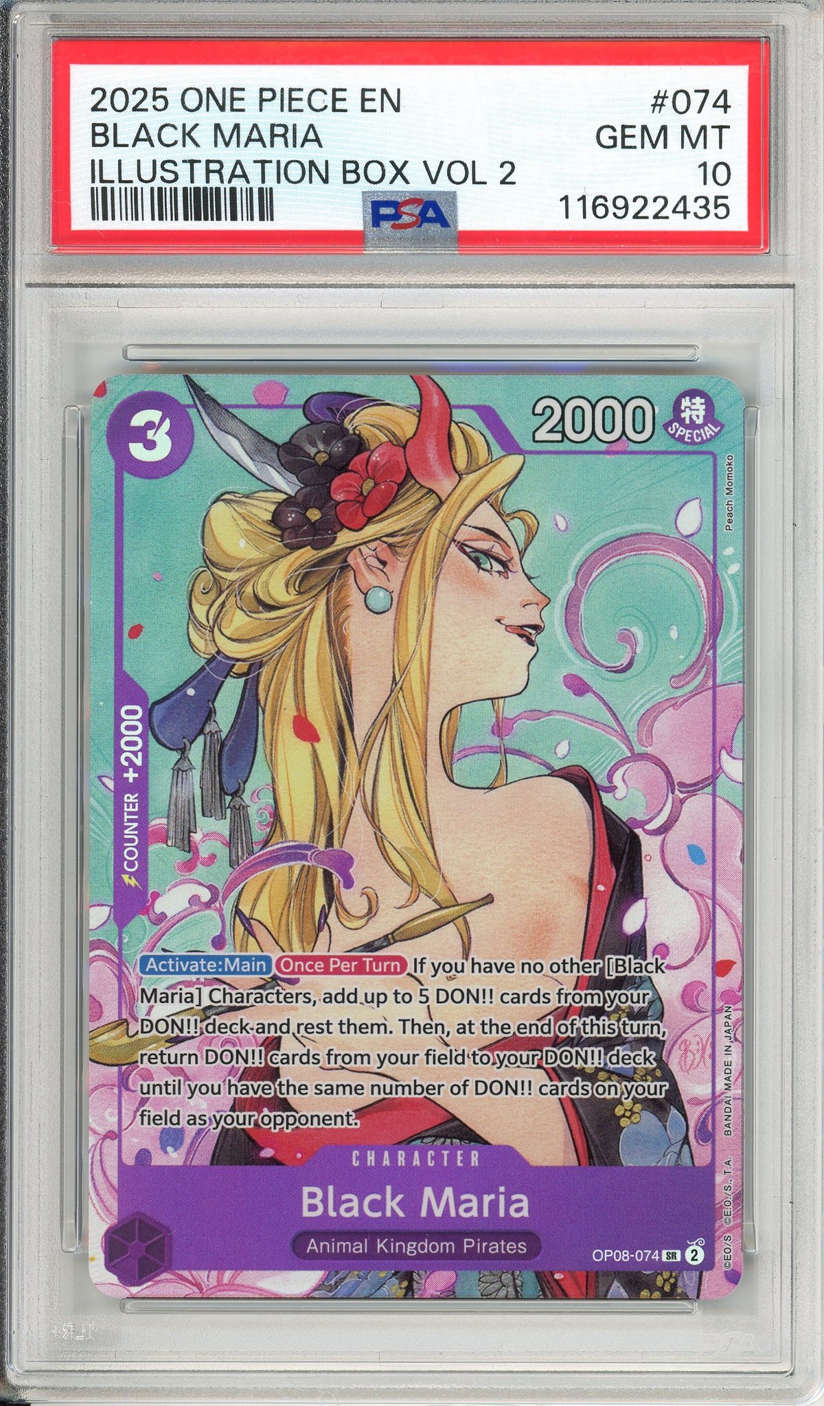 One Piece: Black Maria OP08-074 Illustration Box Volume 2 (2025) Foil PSA 10