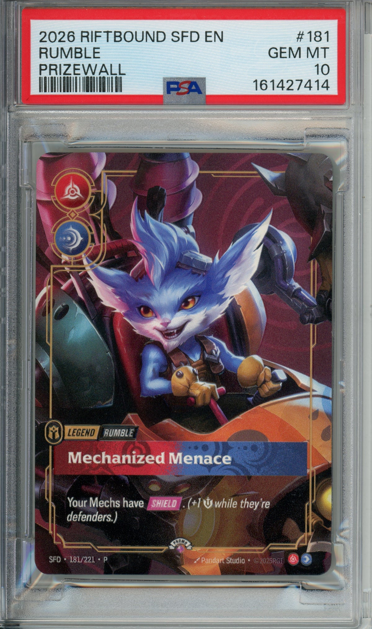 Riftbound Graded: Rumble, Mechanized Menace 181/221 Metal Prizewall (2026) PSA 10