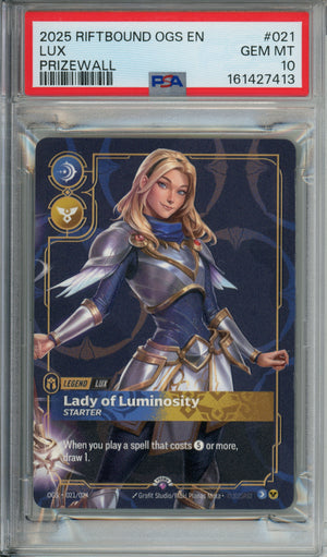 Riftbound Graded: Lux, Lady Of Luminosity #21 Prizewall Metal (2025) PSA 10