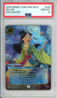 Lorcana Graded: Mulan Considerate Diplomat 235/204 Enchanted (2025) PSA 10