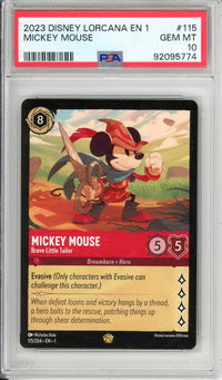 Lorcana Graded: Mickey Mouse 115/204 First Chapter (2023) PSA 10