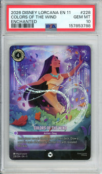 Lorcana Graded: Colors Of The Wind 228/204 Enchanted (2026) PSA 10