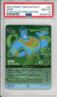 Lorcana Graded: Genie Powers Unleashed #20 D100 Collector's Edition Promo (2023) Foil PSA 10