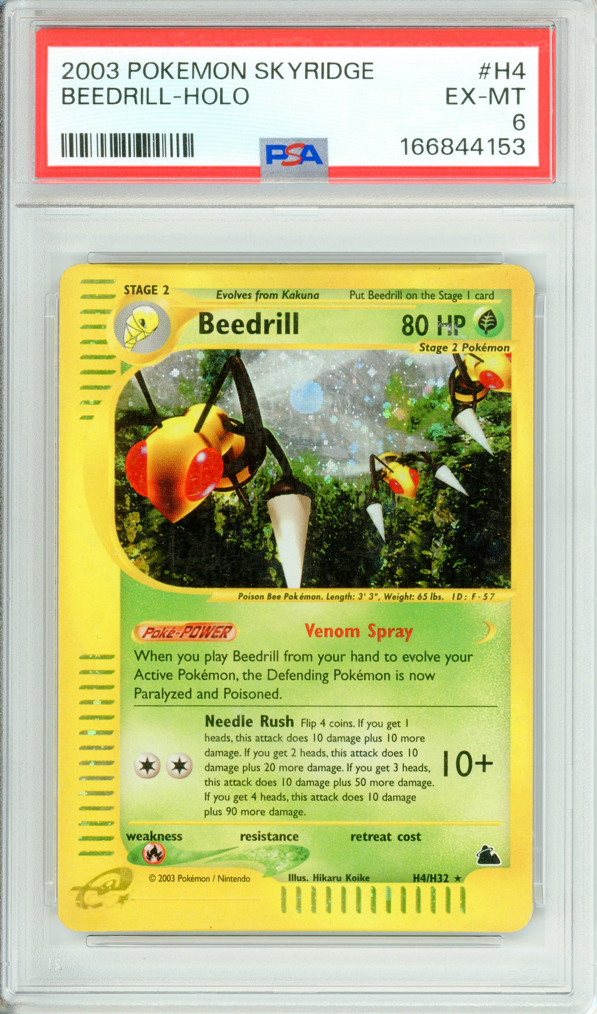 Pokemon Graded: Beedrill H4/H32 Skyridge (2003) Holo PSA 6