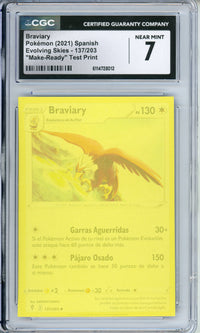 Pokemon Graded: Spanish Braviary 137/203 "Make-Ready" Test Print CGC 7