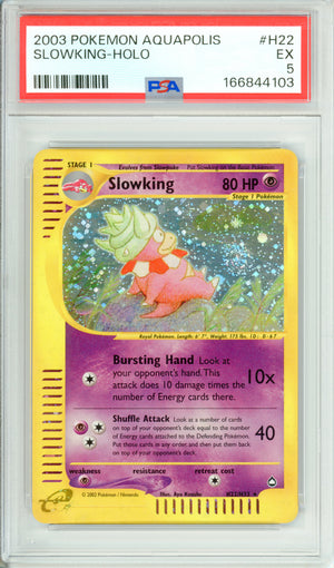 Pokemon Graded: Slowking H22/H32 Aquapolis (2003) Holo PSA 5