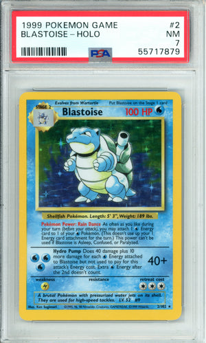Pokemon Graded: Blastoise 2/102 Base Set (1999) Holo PSA 7