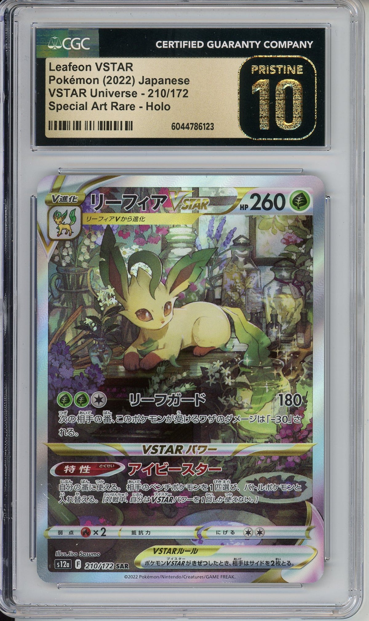 Pokemon Graded: JP Leafeon 210/172 VSTAR Universe (2022) SAR Holo CGC Pristine 10