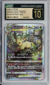 Pokemon Graded: JP Leafeon 210/172 VSTAR Universe (2022) SAR Holo CGC Pristine 10
