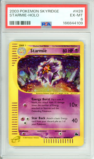 Pokemon Graded: Starmie H28/H32 Skyridge (2003) Holo PSA 6