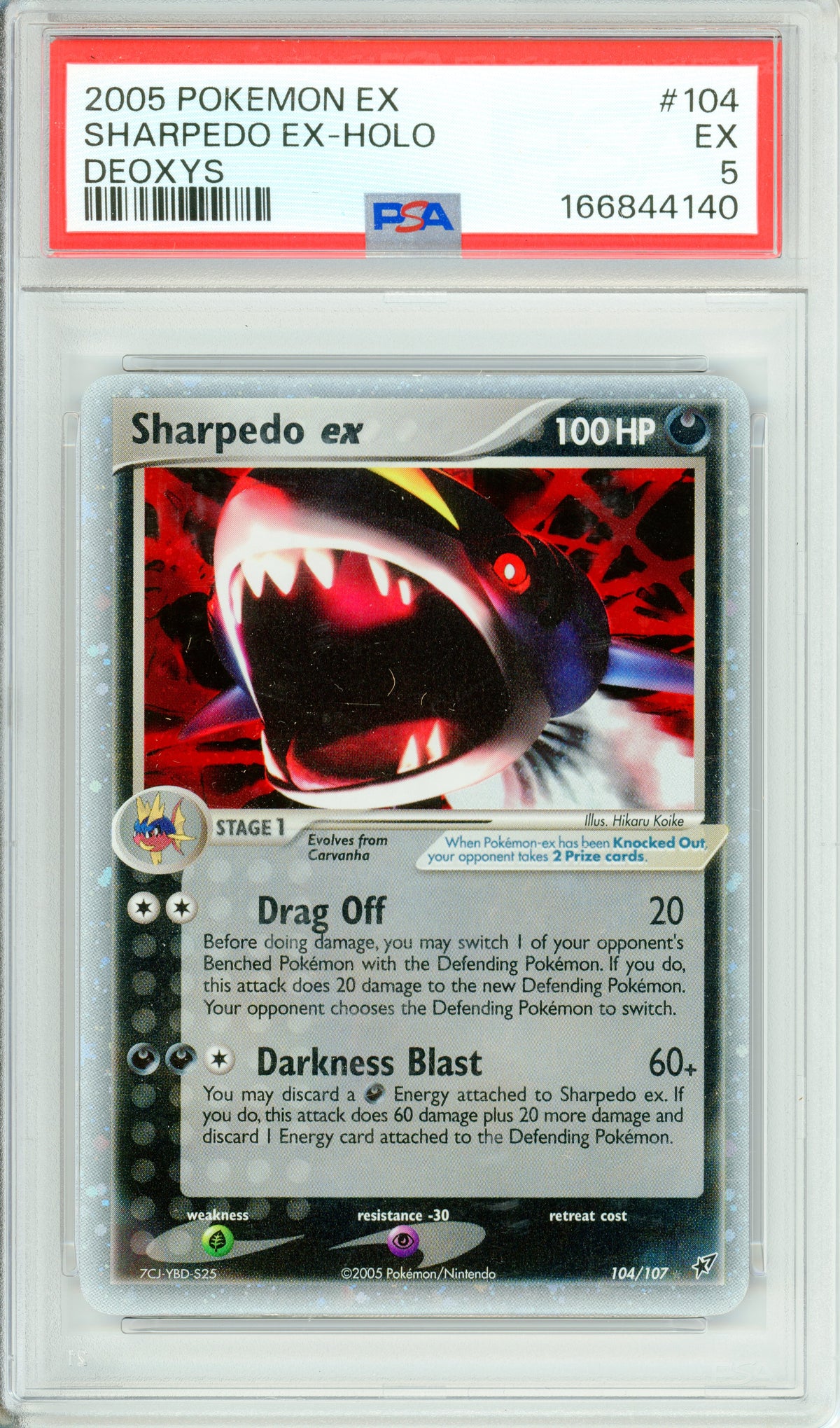 Pokemon Graded: Sharpedo ex 104/107 Deoxys (2005) PSA 5