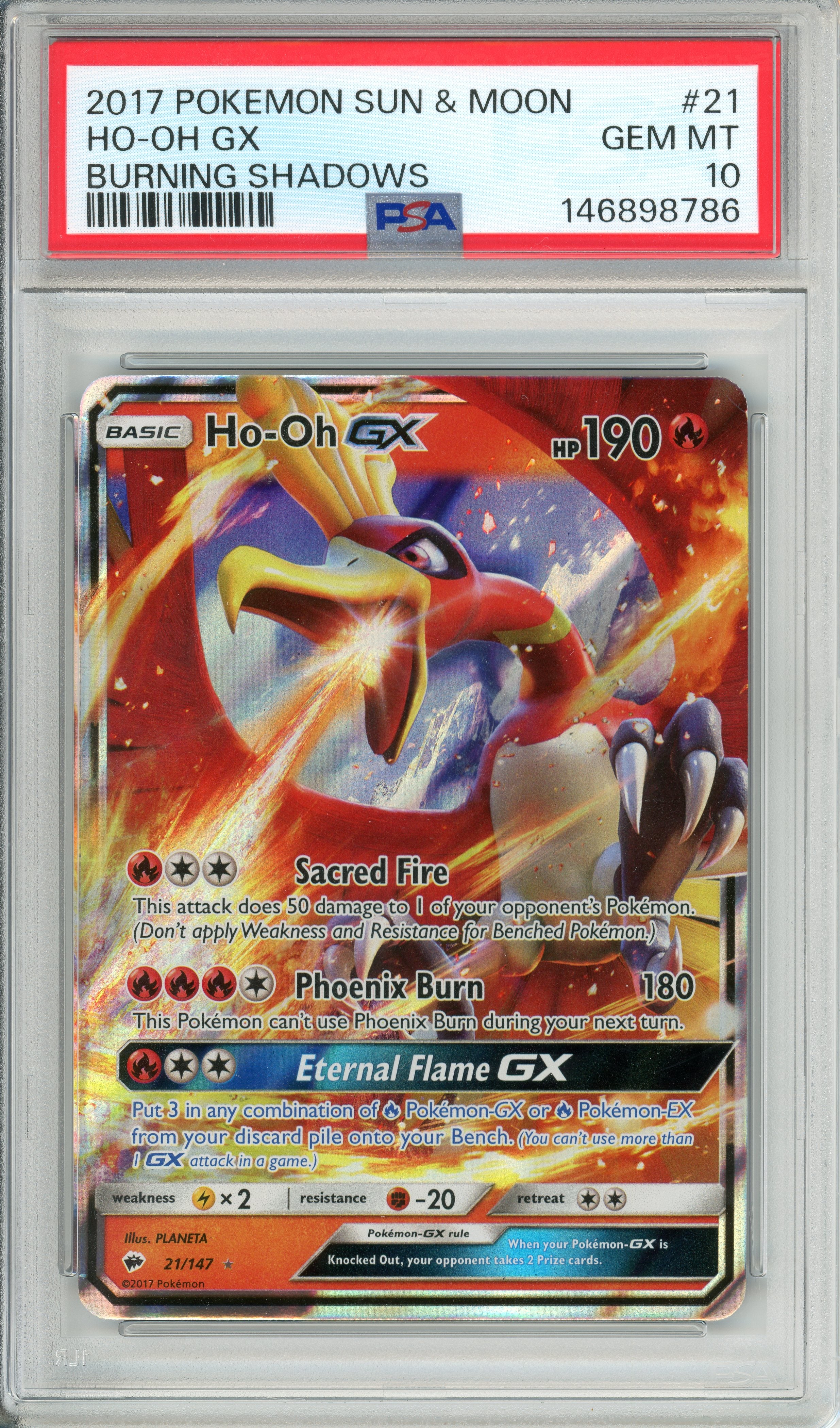 ピリオド ペテンシー スカーレッドゾーン QED2枚 プチョヘンザ斧 カツムゲン Pokemon Graded: Ho-Oh GX 21/147 Burning Shadows (2017) PSA 10
