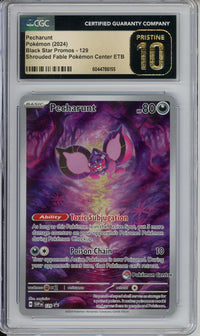Pokemon Graded: Pecharunt #129 Shrouded Fable Pokemon Center ETB Promo (2024) Holo Stamped CGC Pristine 10