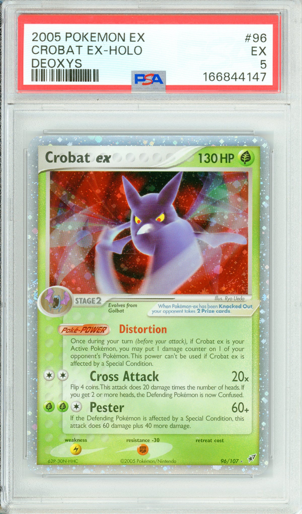 Pokemon Graded: Crobat ex 96/107 Deoxys (2005) Holo PSA 5