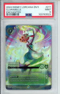 Lorcana Graded: Clarabelle Light on her Hooves Enchanted 211/204 Shimmering Skies PSA 9