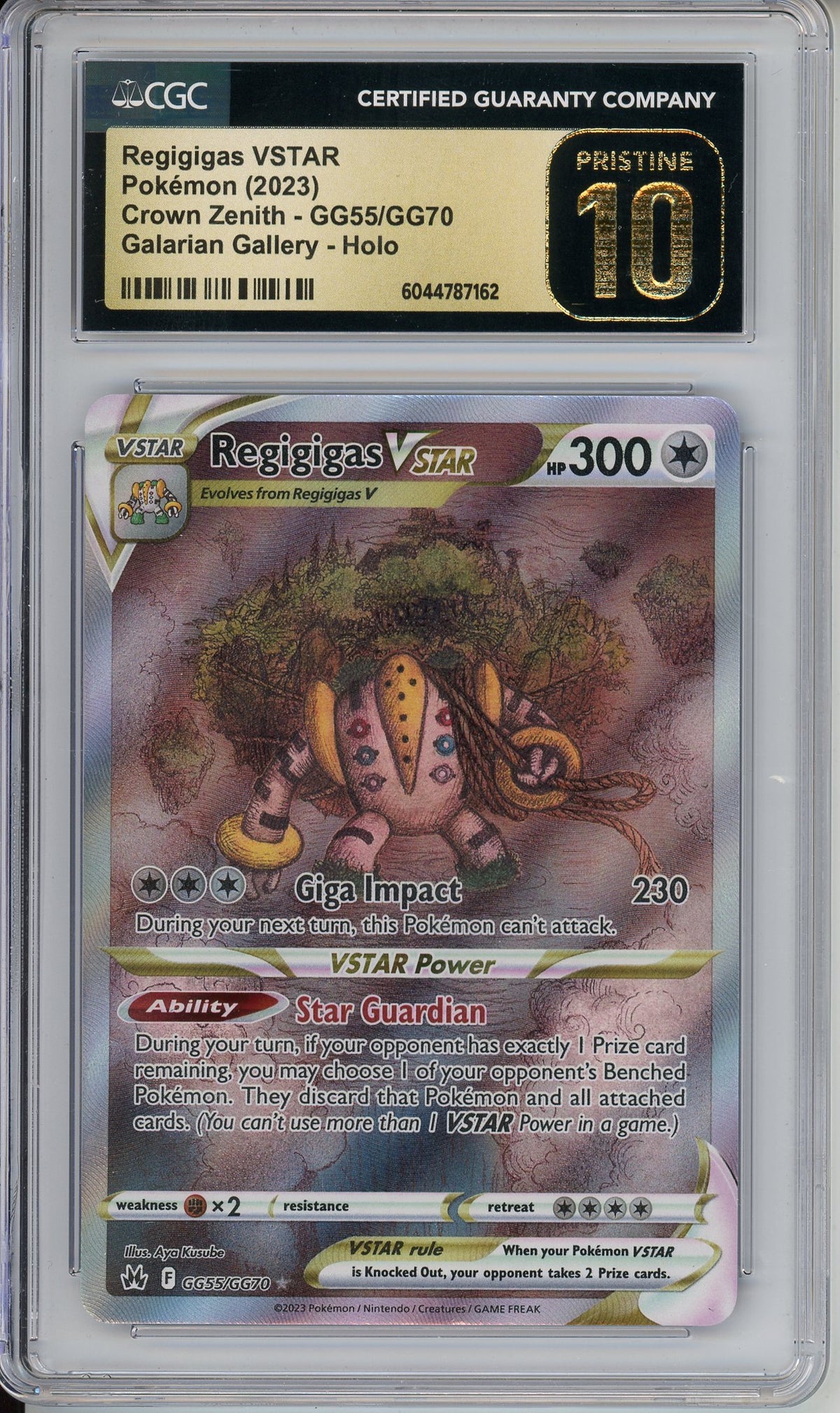 Pokemon Graded: Regigigas VSTAR GG55/GG70 Crown Zenith (2023) Holo CGC Pristine 10