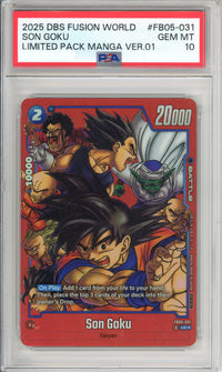 Dragon Ball Graded: Son Goku #FB05-031 Limited Pack Manga (2025) PSA 10