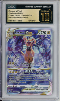 Pokemon Graded: Zeraora VSTAR GG43/GG70 Crown Zenith (2023) Holo CGC Pristine 10