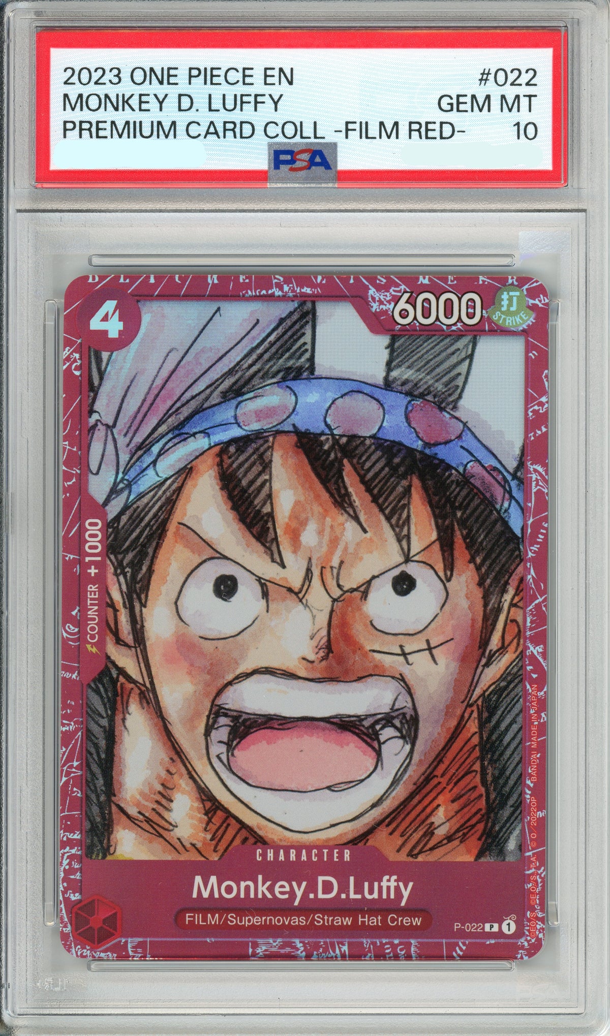 One Piece Graded: Monkey D. Luffy #22 Premium Card Collection Promo (2023) PSA 10