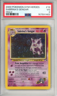 Pokemon Graded: Sabrina's Gengar 14/132 Gym Heroes (2000) Holo PSA 3