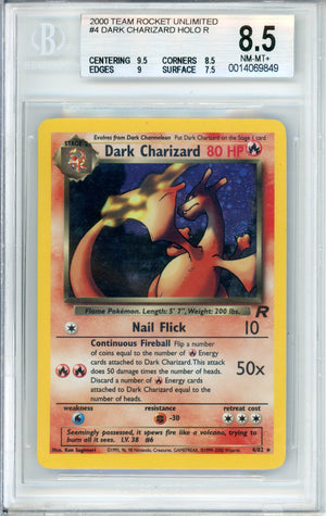Pokemon Graded: Dark Charizard 4/82 Team Rocket (2000) Beckett 8.5