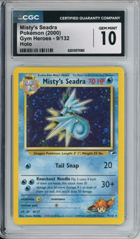 Pokemon Graded: Misty's Seadra 9/132 Gym Heroes (2000) Holo CGC 10