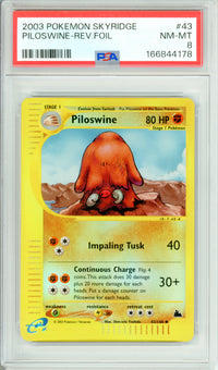 Pokemon Graded: Piloswine 43/144 Skyridge (2003) Reverse Foil PSA 8