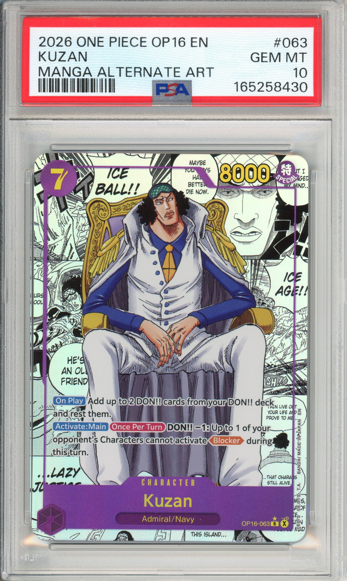 Pokemon Graded: Kuzan #63 OP16 Manga Alternate Art (2026) PSA 10