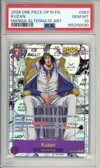 Pokemon Graded: Kuzan #63 OP16 Manga Alternate Art (2026) PSA 10